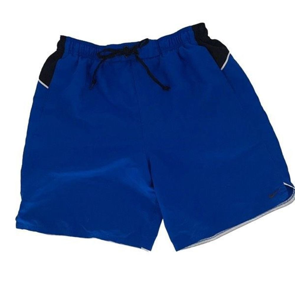 Nike Men’s Color-Block‎ Drawstring Mesh Lined Board Swim Shorts Blue Black Large